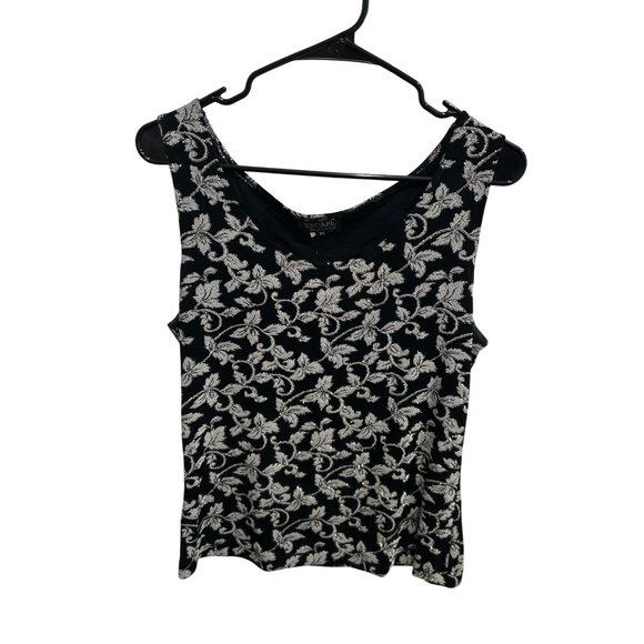 Xscape Joanna Chen Womens Black Silver Floral Two Piece Set Sz Medium - Picture 3 of 11